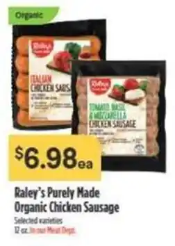 Nob Hill Raley's Purely Made Organic Chicken Sausage offer