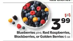Weis Markets Blueberries pint Red Raspberries, Blackberries, or Golden Berries 6 oz offer