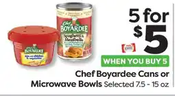 Weis Markets Chef Boyardee Cans or Microwave Bowls offer