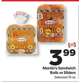 Weis Markets Martin's Sandwich Rolls or Sliders offer