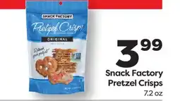 Weis Markets Snack Factory Pretzel Crisps offer
