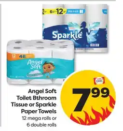 Weis Markets Angel Soft Toilet Bathroom Tissue or Sparkle Paper Towels offer