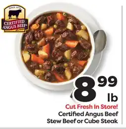 Weis Markets Certified Angus Beef Stew Beef or Cube Steak offer