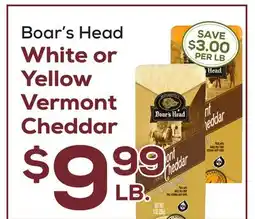 DeCicco & Sons Boar's Head White or Yellow Vermont Cheddar offer