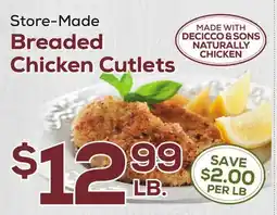 DeCicco & Sons Breaded Chicken Cutlets offer