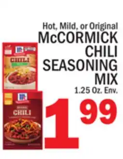 C Town McCORMICK CHILI SEASONING MIX offer