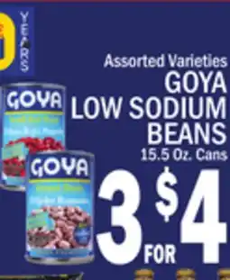 C Town GOYA LOW SODIUM BEANS offer
