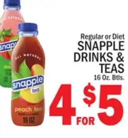 C Town SNAPPLE DRINKS & TEAS offer