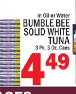 C Town BUMBLE BEE SOLID WHITE TUNA offer