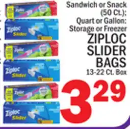 C Town ZIPLOC SLIDER BAGS 13-22 Ct. Box offer
