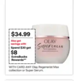CVS ANY Olay Regenerist Max collection or Super Serum offer