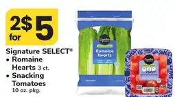 ACME Signature SELECT Romaine Hearts 3 ct., Snacking Tomatoes 10 oz. pkg offer