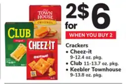ACME Crackers, Cheez - it 9-12.4 oz. pkg., Club 11-13.7 oz. pkg., Keebler Townhouse 9-13.8 oz. pkg offer