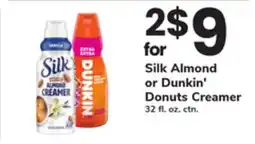 ACME Silk Almond or Dunkin' Donuts Creamer offer