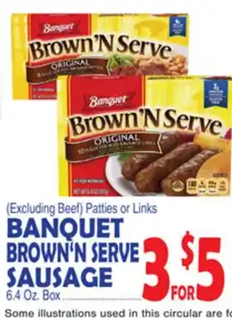 Bravo Supermarkets BANQUET BROWN'N SERVE SAUSAGE offer