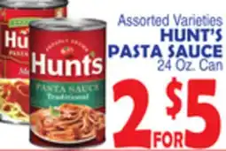 Bravo Supermarkets HUNT'S PASTA SAUCE offer