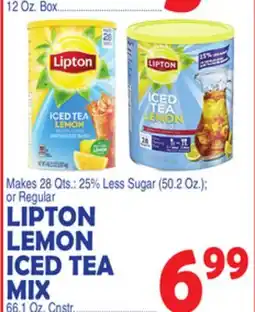 Bravo Supermarkets LIPTON LEMON ICED TEA MIX 66.1 Oz. Cnstr offer