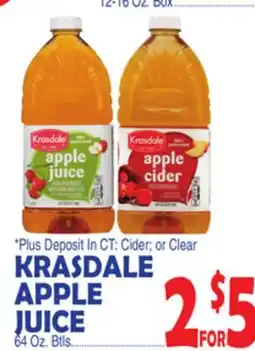Bravo Supermarkets KRASDALE APPLE JUICE offer