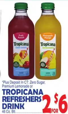 Bravo Supermarkets TROPICANA REFRESHERS DRINK offer