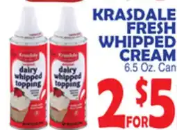 Bravo Supermarkets KRASDALE FRESH WHIPPED CREAM offer