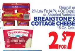 Bravo Supermarkets BREAKSTONE'S COTTAGE CHEESE 16 Oz. Cntr offer