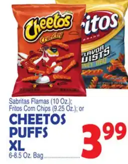 Bravo Supermarkets CHEETOS PUFFS XL 6-8.5 Oz. Bag offer