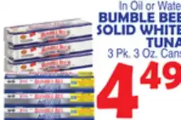 Bravo Supermarkets BUMBLE BEE SOLID WHITE TUNA offer