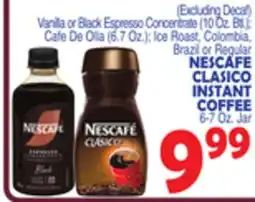 Bravo Supermarkets NESCAFE CLASICO INSTANT COFFEE, 6-7 Oz. Jar offer