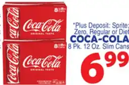 Bravo Supermarkets COCA-COLA 8 pk.12 oz.sim cans offer