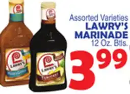 Bravo Supermarkets LAWRY'S MARINADE offer