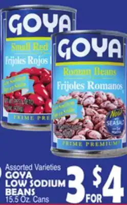 Bravo Supermarkets GOYA LOW SODIUM BEANS offer