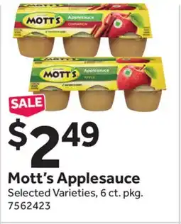 Stop&Shop Mott's Applesauce offer