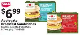 Stop&Shop Applegate Breakfast Sandwiches offer