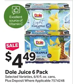 Stop&Shop Dole Juice offer