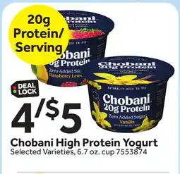 Stop&Shop Chobani High Protein Yogurt offer