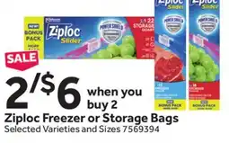 Stop&Shop Ziploc Freezer or Storage Bags offer