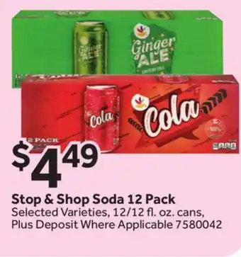 Stop&Shop Stop & Shop Soda offer