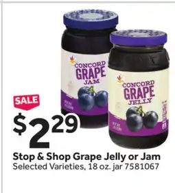 Stop&Shop Stop & Shop Grape Jelly or Jam offer
