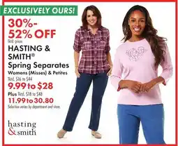 Boscov's HASTING & SMITH Spring Separates offer