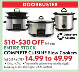 Boscov's ENTIRE STOCK COMPLETE CUISINE Slow Cookers offer