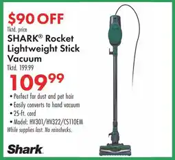 Boscov's SHARK Rocket Lightweight Stick Vacuum offer