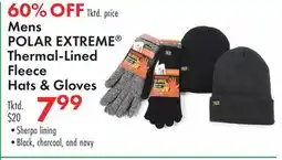 Boscov's Mens POLAR EXTREME Thermal-Lined Fleece Hats & Gloves offer