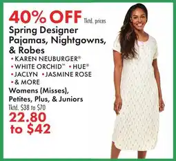 Boscov's Spring Designer Pajamas, Nightgowns, & Robes offer