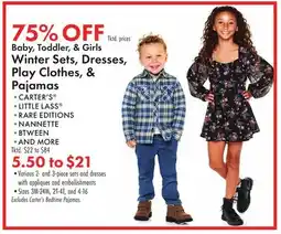 Boscov's Baby, Toddler, & Girls Winter Sets, Dresses, Play Clothes, & Pajamas offer
