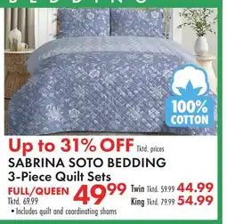 Boscov's SABRINA SOTOBEDDING 3-Piece Quilt Sets offer