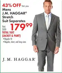Boscov's Mens J. M. HAGGAR Stretch Suit Separates offer