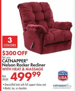 Boscov's CATNAPPER Nelson Rocker Recliner WITH HEAT & MASSAGE offer