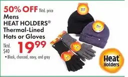 Boscov's Mens HEAT HOLDERS Thermal-Lined Hats or Gloves offer