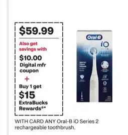 CVS ANY Oral-B iO Series 2 rechargeable toothbrush offer