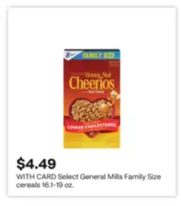 CVS Select General Mills Family Size cereals 16.1-19 oz offer